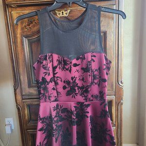 Trixxi Marroon with black velvet flowers